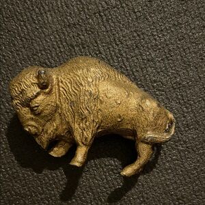 Gold Buffalo bison Figurine